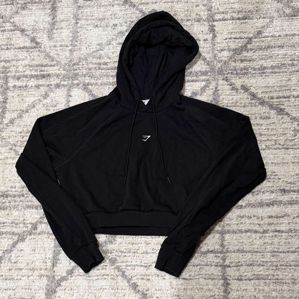 Gymshark Black Cropped Hoodie